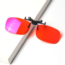 Load image into Gallery viewer, Anti Blue Light Clip on Glasses Polarized Clip on Sunglasses Orange Bluelight Lens Yellow Anti-glare Driving Lenses Brown Grey