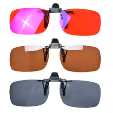 Load image into Gallery viewer, SHINU Anti Blue Light Clip on Red Lenses Better Sleep Clipon Blue Light Gaming Yellow Driving Polarized