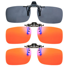 Load image into Gallery viewer, SHINU Anti Blue Light Clip on Red Lenses Better Sleep Clipon Blue Light Gaming Yellow Driving Polarized