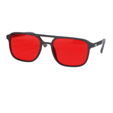 Загрузить изображение в средство просмотра галереи, Men Square Frame Shape Red Lens Blocking for Good Sleep Orange for Long Time Working Computer Glasses