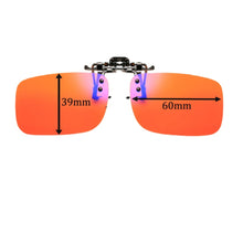 Load image into Gallery viewer, SHINU Anti Blue Light Clip on Red Lenses Better Sleep Clipon Blue Light Gaming Yellow Driving Polarized