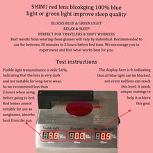 Загрузить изображение в средство просмотра галереи, SHINU Anti Blue Light Glasses Men Frame Red Lens Full Blocking for Good Sleep Orange for Long Time Working