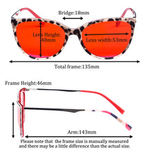 Carregar imagem no visualizador da galeria, Shinu óculos de lente vermelha feminino cateye quadro 100% eliminar tensão ocular óculos lente laranja Glasses-AM66