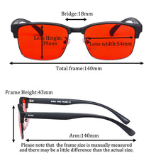 Загрузить изображение в средство просмотра галереи, SHINU Мужская оправа с красными линзами для мужчин, очки для хорошего сна, снимающие напряжение глаз, очки-SH018