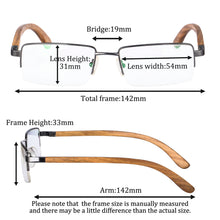 Load image into Gallery viewer, SHINU Anti Blue Light Reading Glasses +300 Men's Wood Frame Glasses Blue Light Filters Computer Eyeglasses-2738/2742