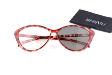 Carregar imagem no visualizador da galeria, Senhoras Cateye Frame Anti-blue Ray Fotocromático Progressivo Multifoco Óculos de Leitura SHINU-5865