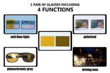 Load image into Gallery viewer, Blue Ray Blokers Photochromic Grey Glasses Polarized Driving Night Vision Sunglasses Women Men SHNU-T6319
