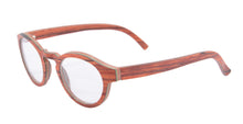Carregar imagem no visualizador da galeria, Camada de madeira óculos redondos feminino natureza óculos de madeira feitos à mão óculos de prescrição personalizado grau miopia sph cyl