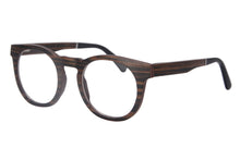 Carregar imagem no visualizador da galeria, Camada de madeira óculos redondos feminino natureza óculos de madeira feitos à mão óculos de prescrição personalizado grau miopia sph cyl