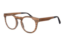 Carregar imagem no visualizador da galeria, Camada de madeira óculos redondos feminino natureza óculos de madeira feitos à mão óculos de prescrição personalizado grau miopia sph cyl
