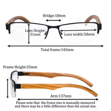 Load image into Gallery viewer, SHINU Men's Reading Glasses Blue Light Blocking Computer Eyeglasses See Clearly Glasses for Looking Far Wood Frame 2726