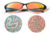 Загрузить изображение в средство просмотра галереи, Оправа Cateye красного цвета для слепых женщин, зеленые солнцезащитные очки для слепоты SHINU-5865