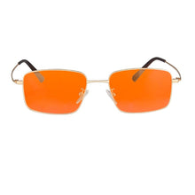 Load image into Gallery viewer, Men’s Glasses Metal Frame Orange Lenses Blue Light Filter Computer Glasses for Gaming Full Blocking Light Blue Eyewear Lunette