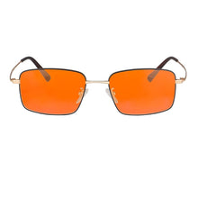 Load image into Gallery viewer, Men’s Glasses Metal Frame Orange Lenses Blue Light Filter Computer Glasses for Gaming Full Blocking Light Blue Eyewear Lunette