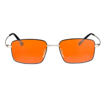 Load image into Gallery viewer, Men’s Glasses Metal Frame Orange Lenses Blue Light Filter Computer Glasses for Gaming Full Blocking Light Blue Eyewear Lunette