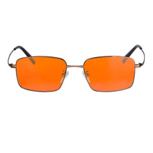 Load image into Gallery viewer, Men’s Glasses Metal Frame Orange Lenses Blue Light Filter Computer Glasses for Gaming Full Blocking Light Blue Eyewear Lunette