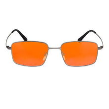 Load image into Gallery viewer, Men’s Glasses Metal Frame Orange Lenses Blue Light Filter Computer Glasses for Gaming Full Blocking Light Blue Eyewear Lunette