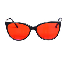 Carregar imagem no visualizador da galeria, Shinu óculos de lente vermelha feminino cateye quadro 100% eliminar tensão ocular óculos lente laranja Glasses-AM66