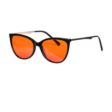 Carregar imagem no visualizador da galeria, Shinu óculos de lente vermelha feminino cateye quadro 100% eliminar tensão ocular óculos lente laranja Glasses-AM66