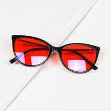 Carregar imagem no visualizador da galeria, Shinu óculos de lente vermelha feminino cateye quadro 100% eliminar tensão ocular óculos lente laranja Glasses-AM66