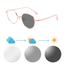 Загрузить изображение в средство просмотра галереи, SHINU очки по рецепту женские титановые очки в оправе фотохромные линзы меняют 5 цветов на солнечном свете женские очки 1027