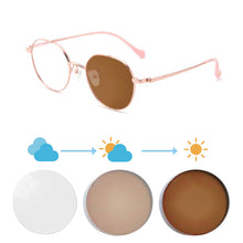 Загрузить изображение в средство просмотра галереи, SHINU очки по рецепту женские титановые очки в оправе фотохромные линзы меняют 5 цветов на солнечном свете женские очки 1027