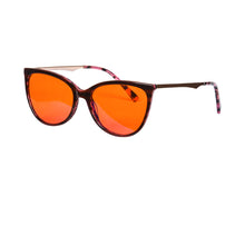 Carregar imagem no visualizador da galeria, Shinu óculos de lente vermelha feminino cateye quadro 100% eliminar tensão ocular óculos lente laranja Glasses-AM66