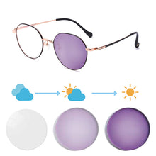 Загрузить изображение в средство просмотра галереи, SHINU очки по рецепту женские титановые очки в оправе фотохромные линзы меняют 5 цветов на солнечном свете женские очки 1027