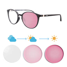 Carregar imagem no visualizador da galeria, Shinu ver longe ver perto óculos fotocromáticos para mulheres mudar lente rosa óculos de transição fora sh073