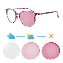 Carregar imagem no visualizador da galeria, Shinu ver longe ver perto óculos fotocromáticos para mulheres mudar lente rosa óculos de transição fora sh073