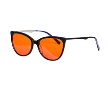 Carregar imagem no visualizador da galeria, Shinu óculos de lente vermelha feminino cateye quadro 100% eliminar tensão ocular óculos lente laranja Glasses-AM66