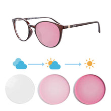 Carregar imagem no visualizador da galeria, Shinu ver longe ver perto óculos fotocromáticos para mulheres mudar lente rosa óculos de transição fora sh073