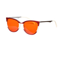 Carregar imagem no visualizador da galeria, Shinu óculos de lente vermelha feminino cateye quadro 100% eliminar tensão ocular óculos lente laranja Glasses-AM66