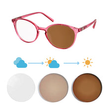 Carregar imagem no visualizador da galeria, Shinu ver longe ver perto óculos fotocromáticos para mulheres mudar lente rosa óculos de transição fora sh073