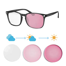 Загрузить изображение в средство просмотра галереи, Мужские очки, фотохромные линзы, очки по рецепту, мужские фотохромные очки для близорукости, очки для близорукости с линзами 8068
