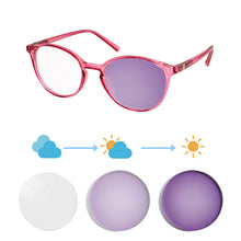 Carregar imagem no visualizador da galeria, Shinu ver longe ver perto óculos fotocromáticos para mulheres mudar lente rosa óculos de transição fora sh073