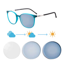 Carregar imagem no visualizador da galeria, Shinu óculos de sol fotocromáticos com lentes coloridas, óculos femininos que mudam roxo azul óculos de transição para mulheres sh079