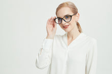 Carregar imagem no visualizador da galeria, Shinu óculos femininos anti luz azul, óculos de leitura multifoco progressivo, armação de olho de gato 5865