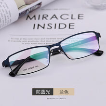Загрузить изображение в средство просмотра галереи, Очки по рецепту для близорукости, пресбиопии, очки с блокировкой синего света, мужские очки в полной металлической оправе для мужчин, игровые очки для чтения 2,0