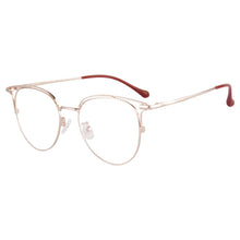 Загрузить изображение в средство просмотра галереи, Очки для близорукости с защитой от синего света и круглой металлической оправой для чистых линз - S11138