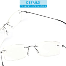 Load image into Gallery viewer, SHINU Blue Light Blocking Computer Glasses for Men Women Titanium Rimless Frame Anti Blue Light Glasses for Reading-T1024