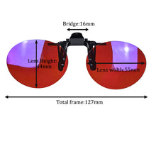 Load image into Gallery viewer, Anti Blue Light Clip on Glasses Polarized Clip on Sunglasses Orange Bluelight Lens Yellow Anti-glare Driving Lenses Brown Grey
