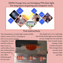 Загрузить изображение в средство просмотра галереи, Men Square Frame Shape Red Lens Blocking for Good Sleep Orange for Long Time Working Computer Glasses
