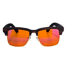Carregar imagem no visualizador da galeria, SHINU Red Lens Sleep Glasses Blue Light Filter Glasses To Sleep Better Nighttime Blue Light Protection Glasses Wood Frame
