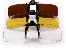 Carregar imagem no visualizador da galeria, Polarized Clip on Sunglasses Orange Bluelight Lens Yellow Anti-glare Driving Lenses Clip on Glasses CP
