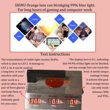 Load image into Gallery viewer, SHINU Men Orange Lenses for Working Gaming Red Lens for Sleep Better Glasses Male Blue Light Blocking Glasses
