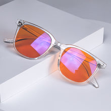 Load image into Gallery viewer, SHINU Anti Blue Light Glasses Men Frame Red Lens Full Blocking for Good Sleep Orange for Long Time Working
