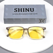 Load image into Gallery viewer, SHINU Titanium Frame glasses Better Sleep Glasses Red Lenses 99% Blue Light Blocking
