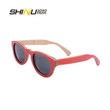 Carregar imagem no visualizador da galeria, Wooden polarized Sunglasses Women Skateboard wood sunglasses wood woman 	 sunglasses woman luxury 2024 original 68022
