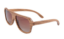 Load image into Gallery viewer, wooden polarized sunglasses men wood sunglasses zebra wood big frame polarized driving sunglass mens  6043
